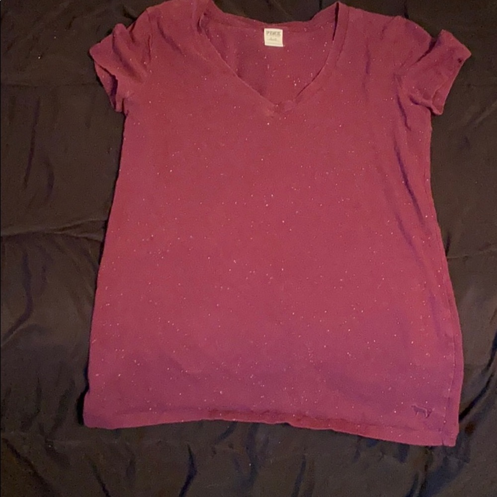 Burgundy PINK V-neck